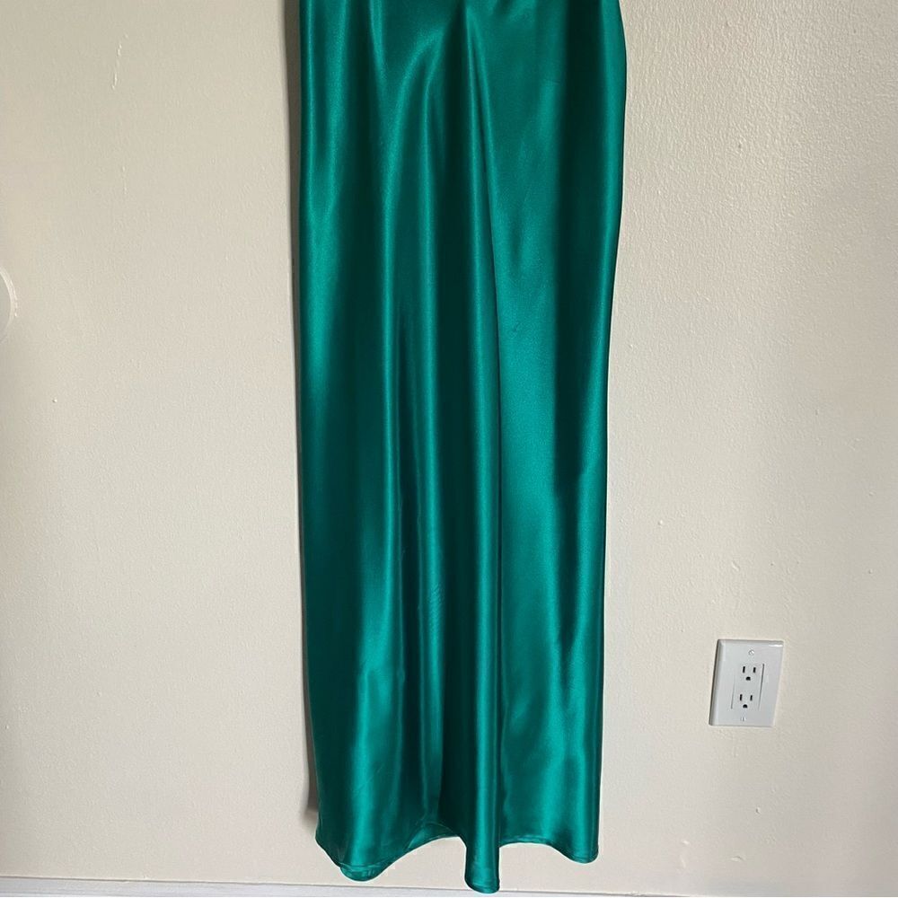 Vintage Morgan Taylor Emerald Green Lace Nightgown Negligee Maxi Dress Size L - Picture 4 of 14
